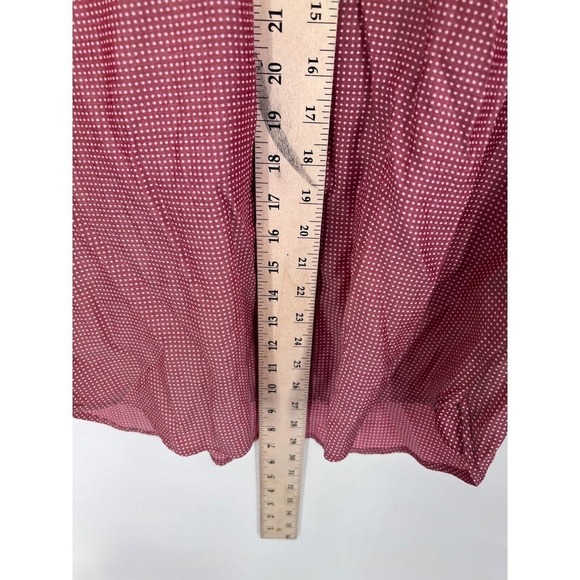 Express Viscose Blend Button-Down Collared Polka Dot Blouse Women's Medium - Picture 9 of 10